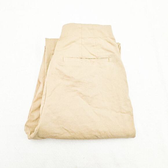 Zara Khaki Dress Pant Straight Leg Cropped Size Small - Picture 1 of 7
